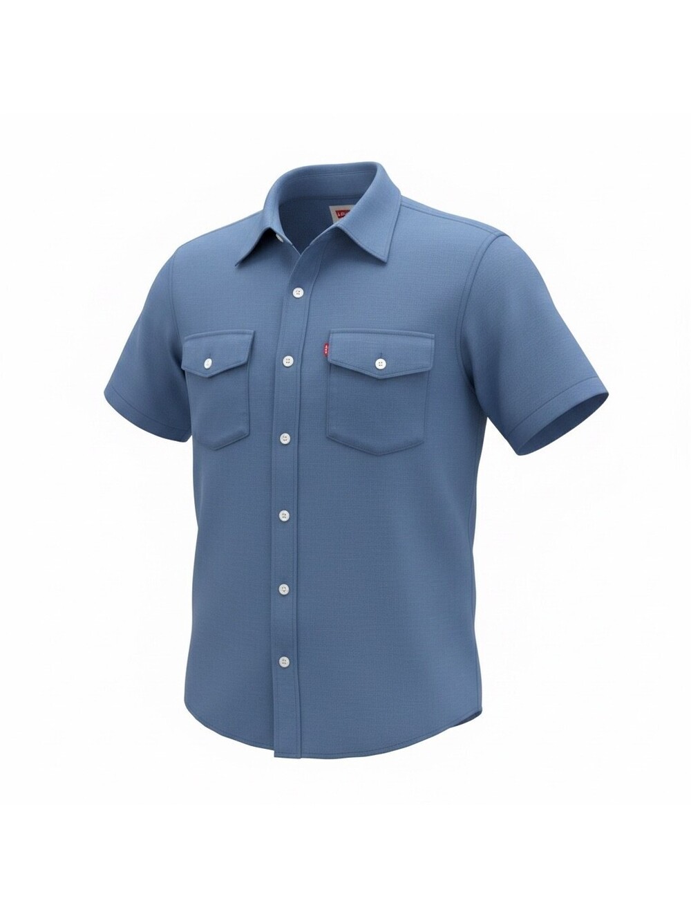 Levi's Men’s XL Blue Solid Short Sleeve Button-Up Shirt Dual Chest Pockets